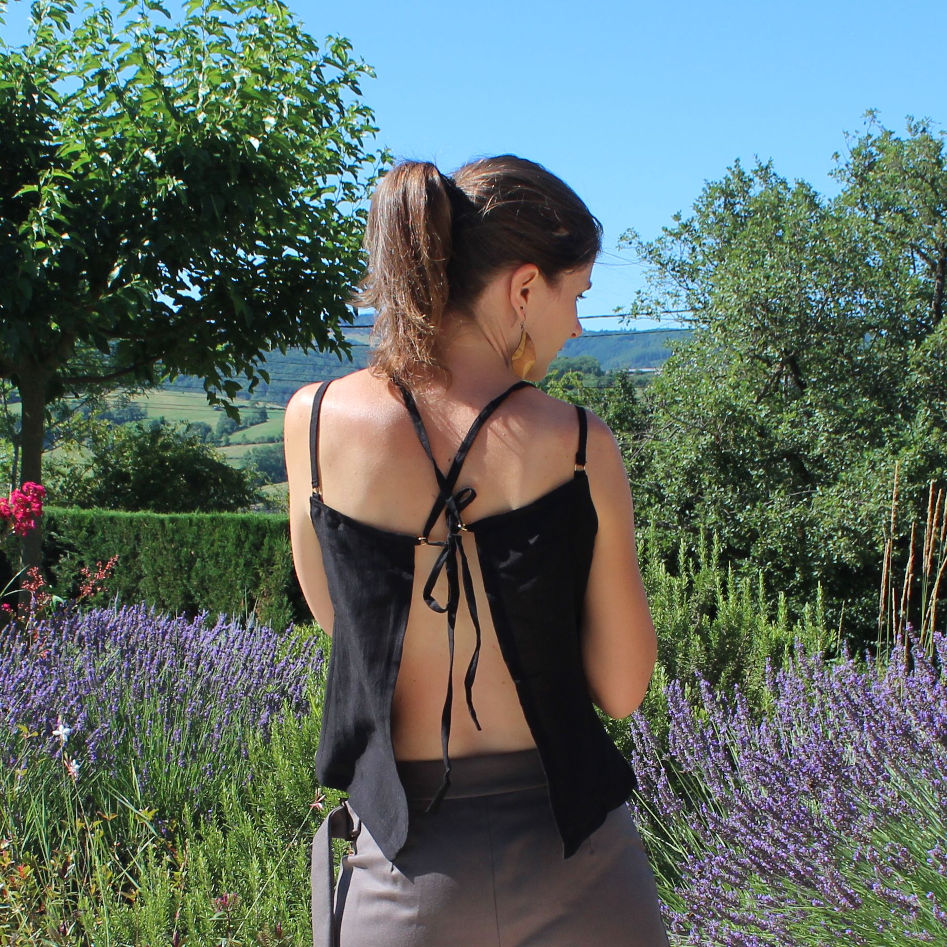 Top obsidienne La sirène corsetée